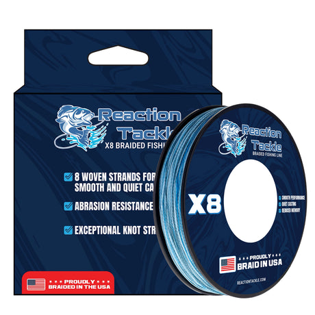 Reaction Tackle BRAIDED IN THE USA Fishing Line- X8 - image 1