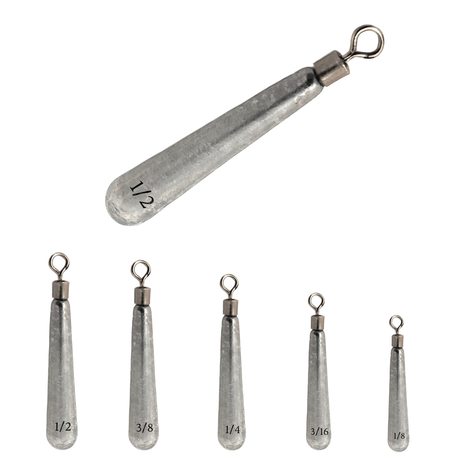 Reaction Tackle Lead Drop Shot Weights - Saltwater and Freshwater Dropshot  Fishing Sinkers - Skinny Pencil Shaped Lead Weight - Snagless Sinker Rig
