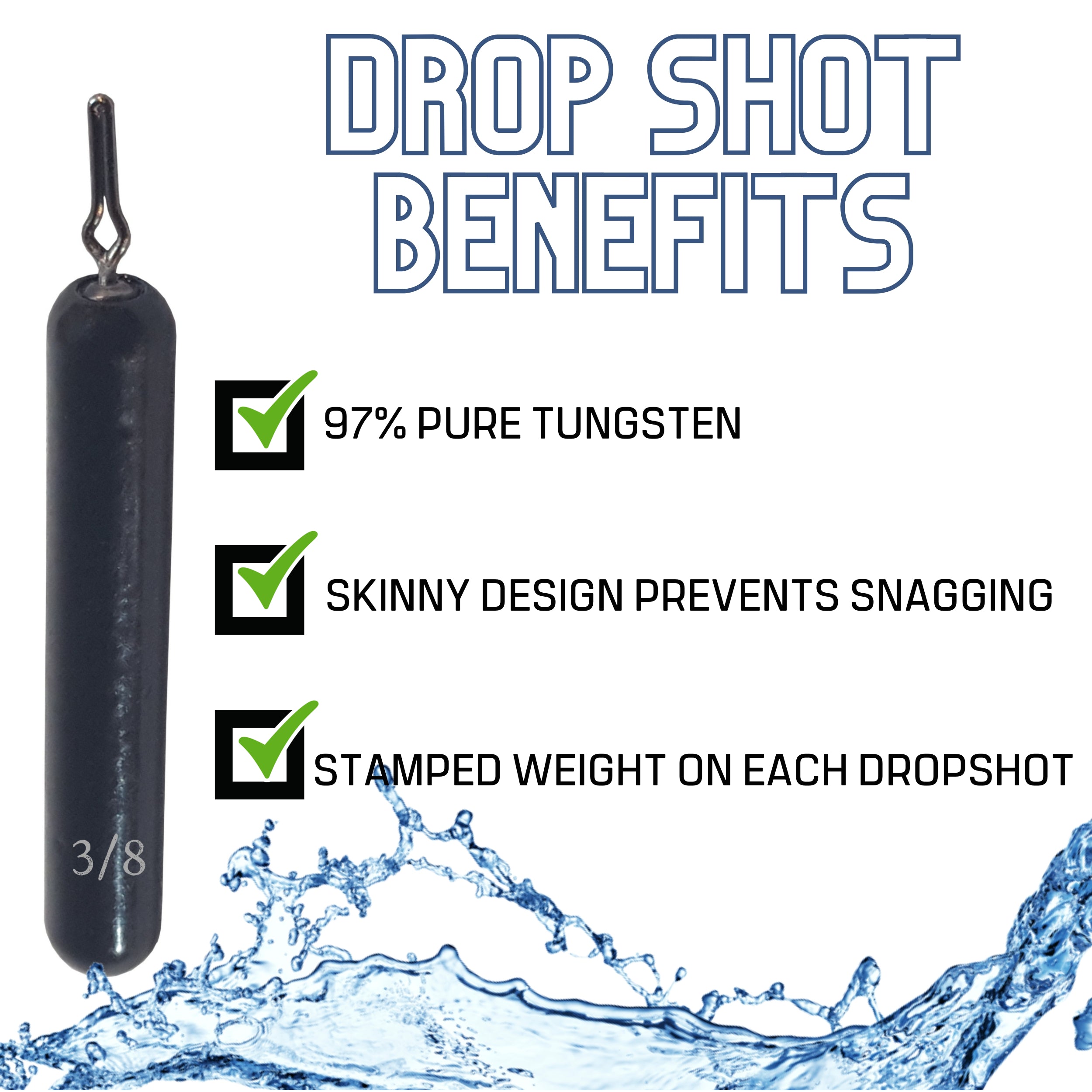 Reaction Tackle Tungsten Drop Shot Weights - Reaction Tackle