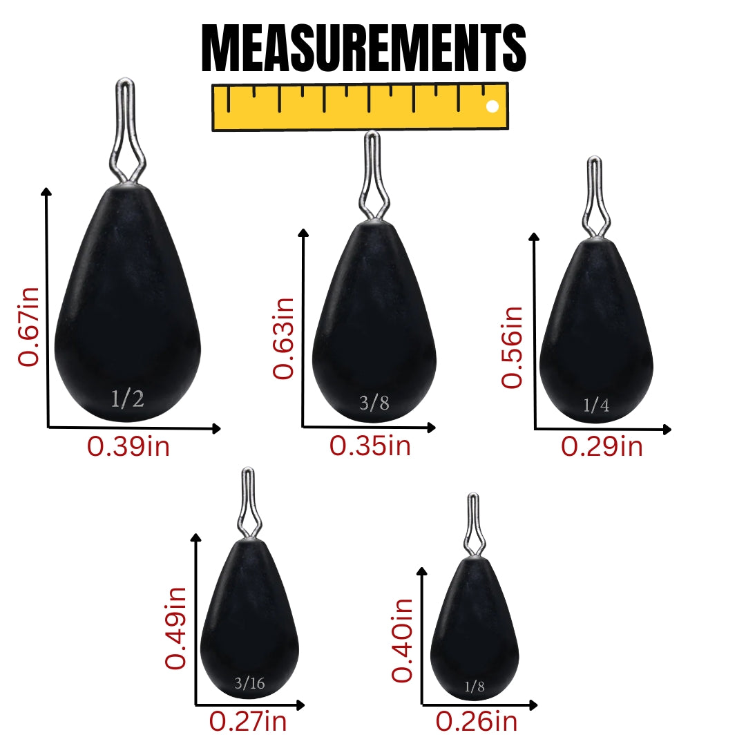  MUUNN 10 Pack Tungsten Free Rig Tear Drop Shot Weights,Free  Rig Fishing Sinkers Kit For Drop Shot Rig,97% Density Tungsten Fishing  Weights