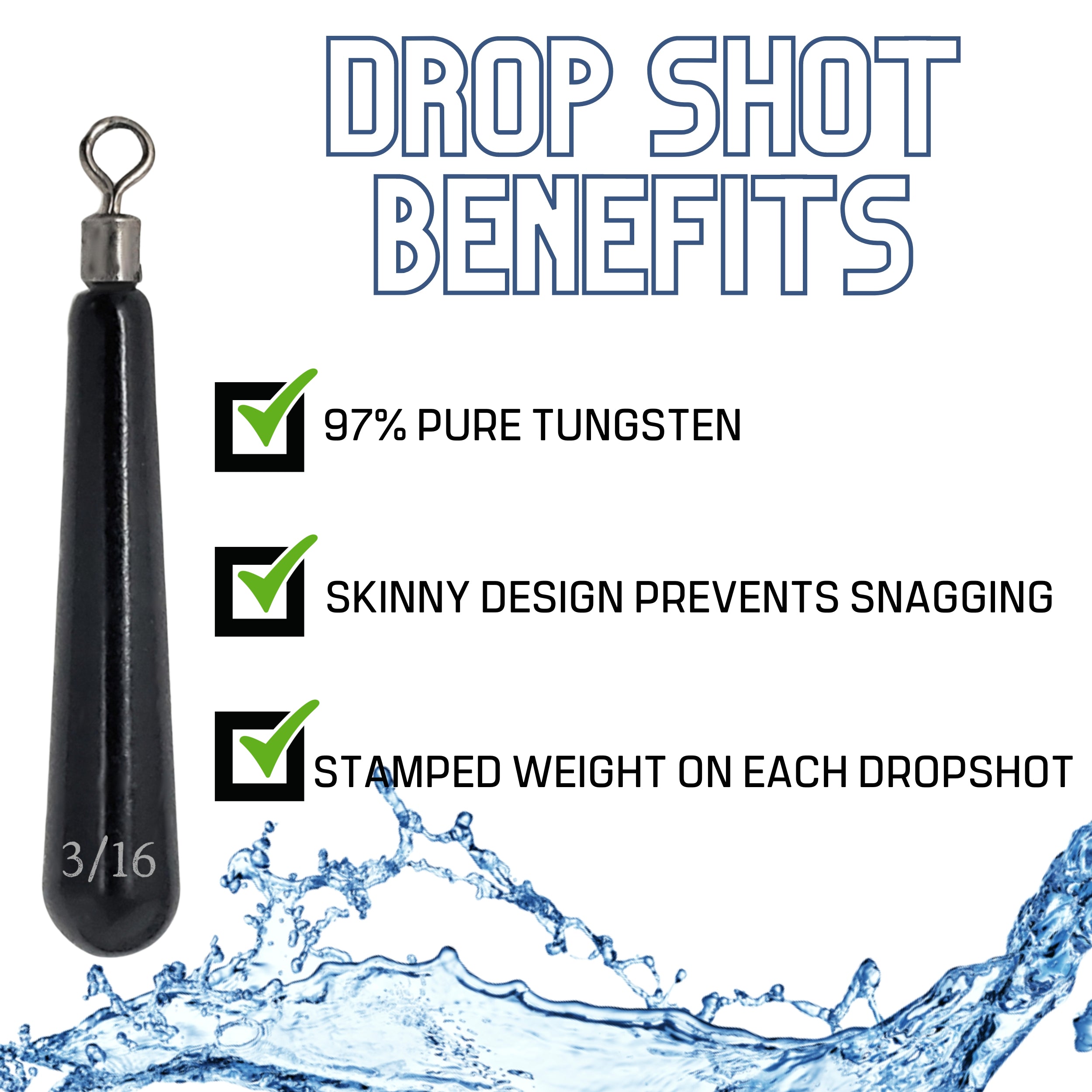 Reaction Tackle Tungsten Drop Shot Weights - Reaction Tackle